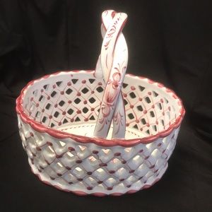 Handpainted Lattice‎ Basket Made in Portugal